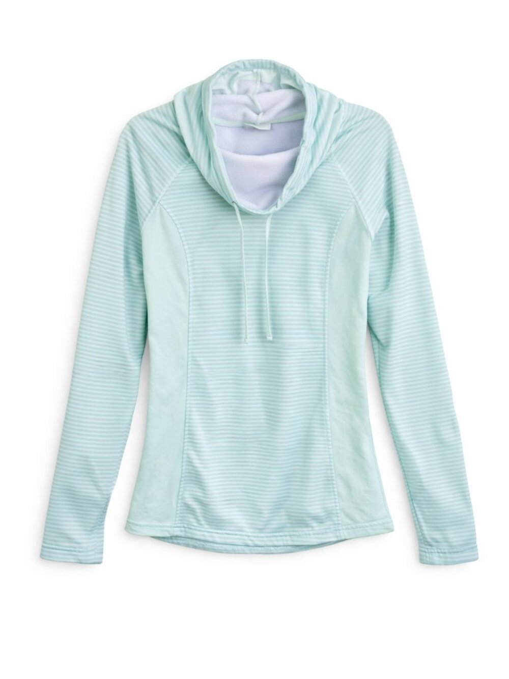 Columbia Women's Mint Green Striped Cowl-neck Sweatshirt, Size Small